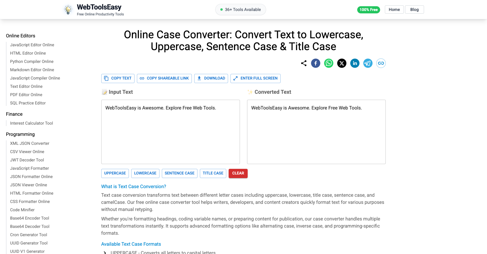 Text Case Converter - Upper Lower Title Case Online