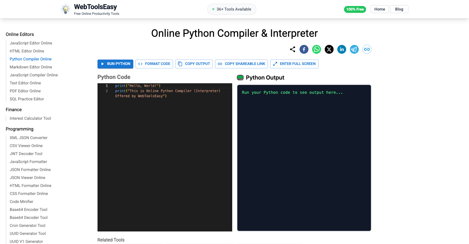 Online Python Compiler (Interpreter): Run Python in Browser
